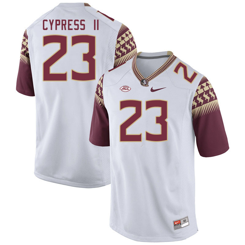 Men #23 Fentrell Cypress II Florida State Seminoles College Football Jerseys Stitched-White